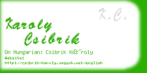 karoly csibrik business card